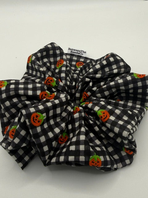 Happy Pumpkins — XL Jumbo Handmade Scrunchie
