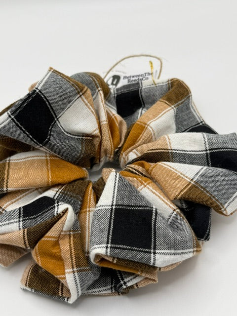 Maple Plaid — XL Jumbo Handmade Scrunchie