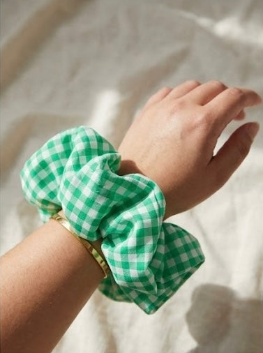 Public Garden Gingham — XL Jumbo Handmade Scrunchie
