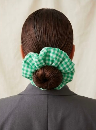 Public Garden Gingham — XL Jumbo Handmade Scrunchie
