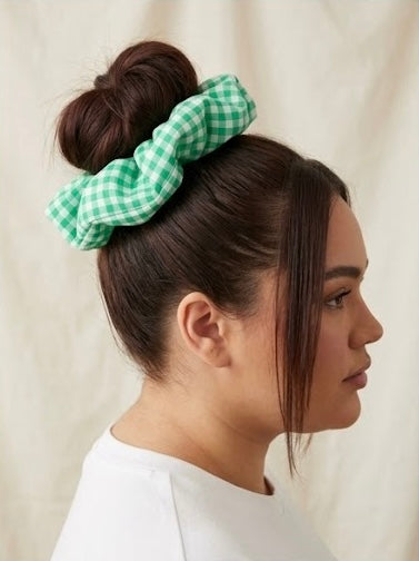 Public Garden Gingham — XL Jumbo Handmade Scrunchie