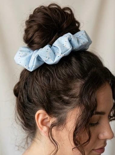 Periwinkle Path — XL Jumbo Handmade Scrunchie