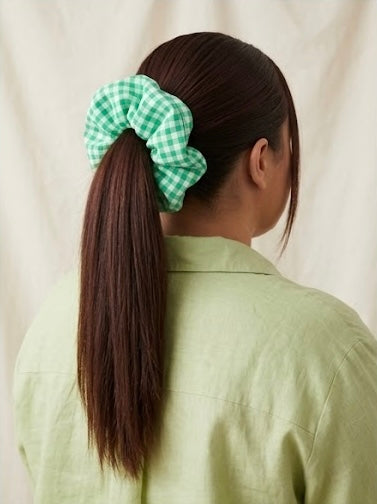 Public Garden Gingham — XL Jumbo Handmade Scrunchie