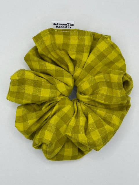 Golden Bramble Plaid — XL Jumbo Handmade Scrunchie