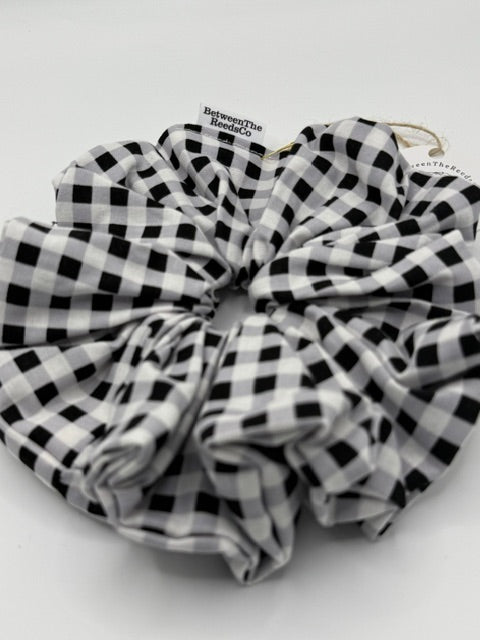 Farmhouse Gingham — XL Jumbo Handmade Scrunchie