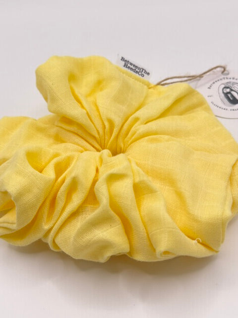 Butter Yellow Soft Gauze Scrunchie — XL Jumbo Handmade Scrunchie