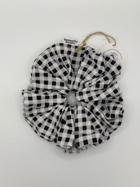 Farmhouse Gingham — XL Jumbo Handmade Scrunchie