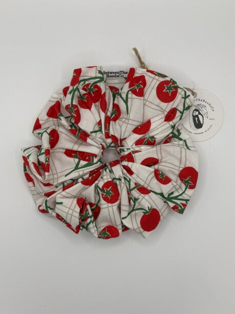 Tomatoes on a Vine Scrunchie — XL Jumbo Handmade Scrunchie