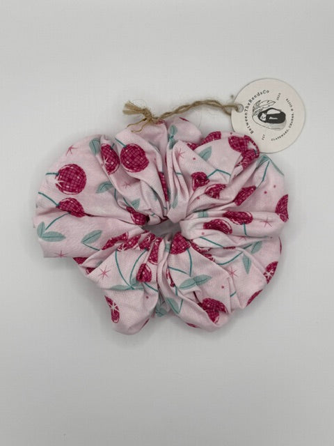 Cute Cherry Disco Balls Scrunchie — XL Jumbo Handmade Scrunchie