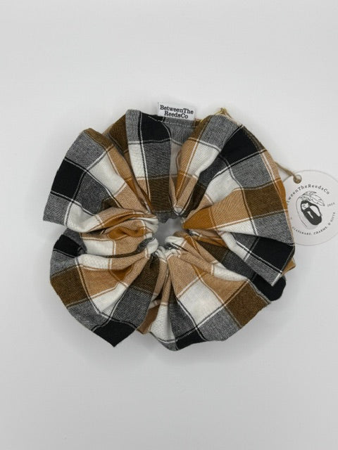 Maple Plaid — XL Jumbo Handmade Scrunchie
