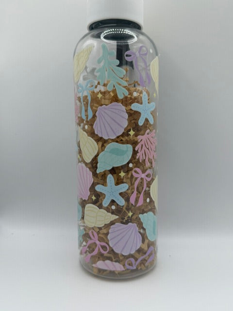 Pastel Seashells 16 oz. Plastic Sports Bottle
