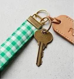 Public Garden Gingham Key Fob
