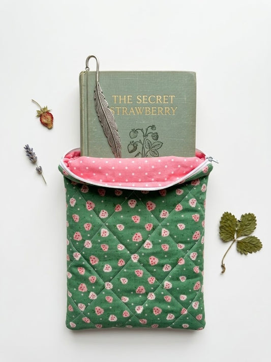 The Wildwood Berry Sleeve | Quilted Book & E-Reader Pouch